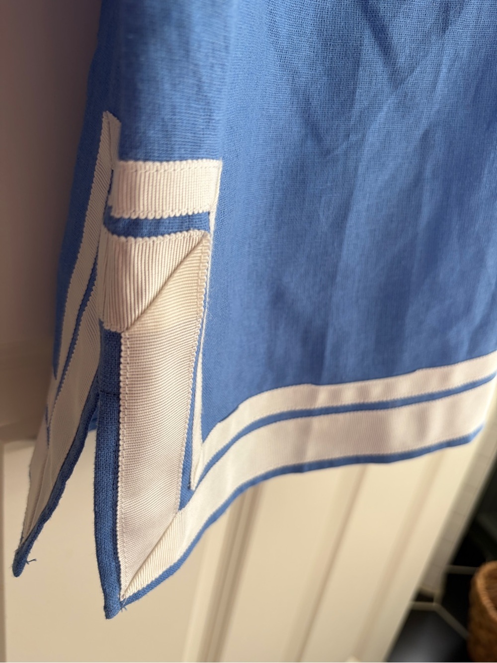 Like new size M Karen Kane cobalt Blue Tunic with White Trim. Preppy. Linen - Picture 6 of 14